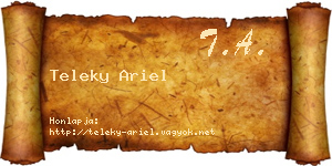Teleky Ariel névjegykártya